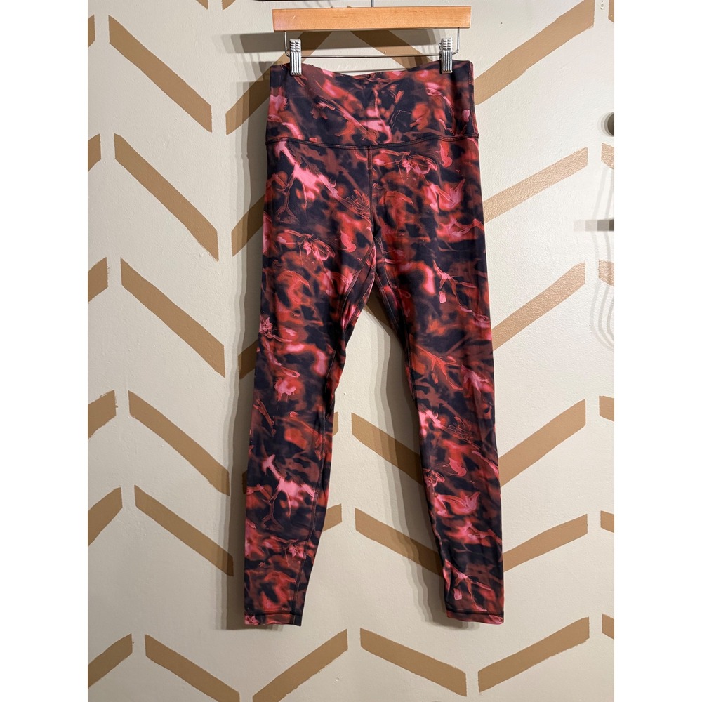 Lululemon Leggings Womens 8 Pink Black Tie Dye High Rise Athletic Pants